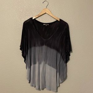 Black Ombré Short Sleeve Top